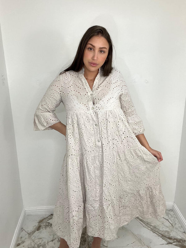 Robe beige bohème