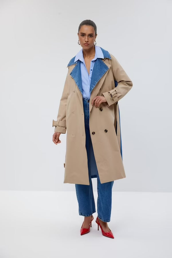 Trench-coat denim